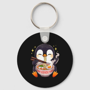 Penguin Eating Ramen  Key Ring