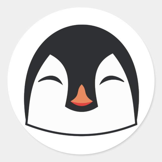 Penguin Face Classic Round Sticker (Front)
