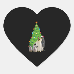 Penguin Family Christmas Heart Sticker