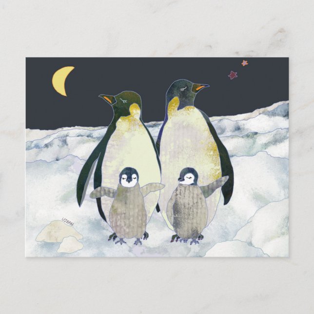 Penguin Family Fun Postcard (Front)