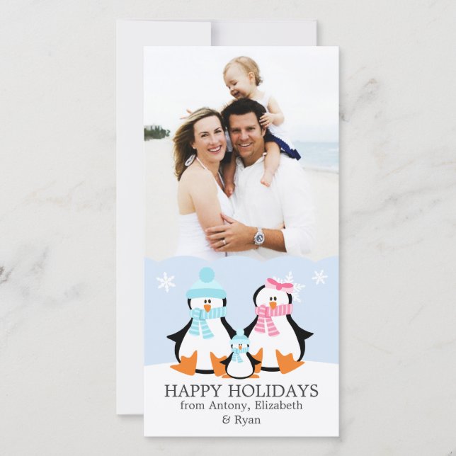 Penguin Family Holiday Card (Front)