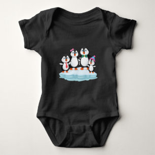 Penguin family love gift christmas birthday  baby bodysuit