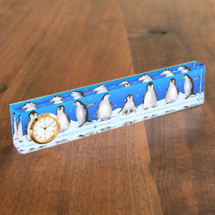 Penguin Family Nameplate