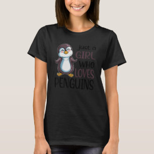 Penguin Fan Penguin   Just A Girl Who Loves Pengui T-Shirt