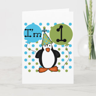 Penguin First Birthday Tshirts and Gifts Card