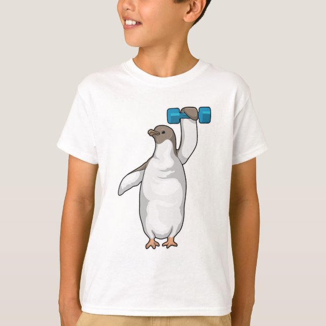 Penguin Fitness Dumbbell T-Shirt (Front)