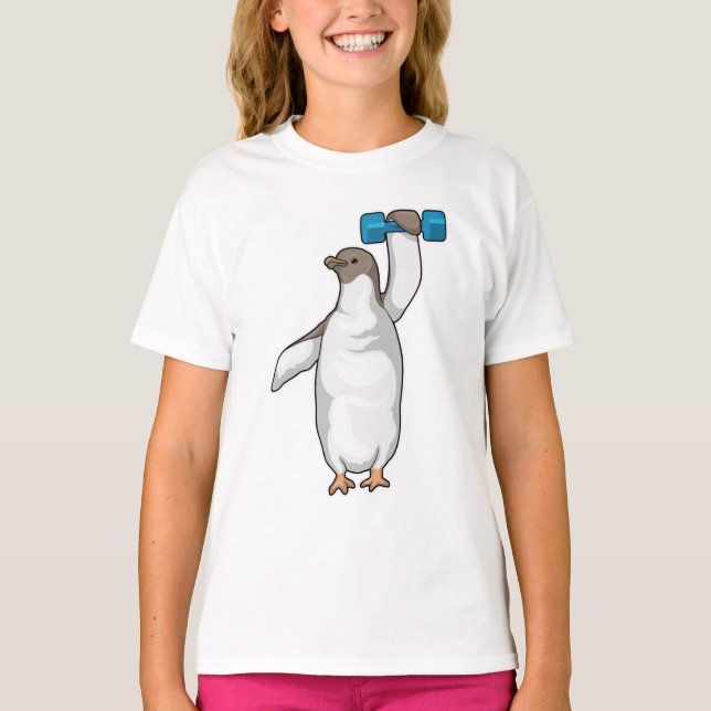 Penguin Fitness Dumbbell T-Shirt (Front)