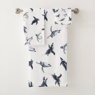 Penguin Flight Squad | Ocean Art Design Bath Towel Set