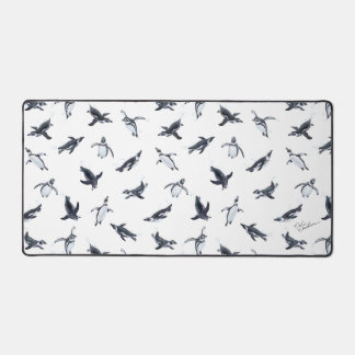 Penguin Flight Squad | Ocean Art Design Desk Mat