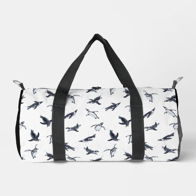 Penguin Flight Squad | Ocean Art Design Duffle Bag (Front)