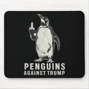 Penguin Flippers Up Middle Finger Penguins Against Mouse Pad