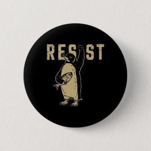 Penguin Flippers Up Resist Funny Penguins Against  6 Cm Round Badge