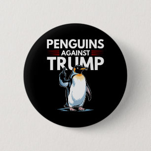 Penguin Flippers Up Resist Funny Penguins Against 6 Cm Round Badge