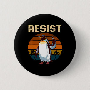 Penguin Flippers Up Resist Funny Penguins Against  6 Cm Round Badge