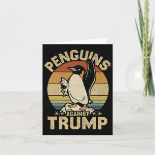 Penguin Flippers Up Resist Funny Penguins Against Card