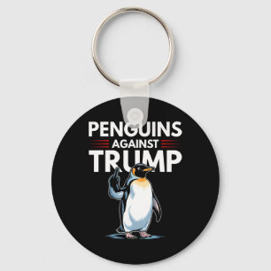Penguin Flippers Up Resist Funny Penguins Against  Key Ring