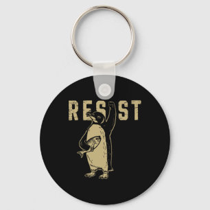 Penguin Flippers Up Resist Funny Penguins Against  Key Ring