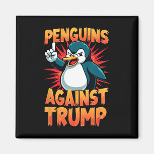Penguin Flippers Up Resist Funny Penguins Against Magnet