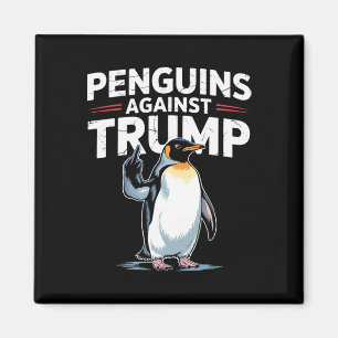 Penguin Flippers Up Resist Funny Penguins Against Magnet