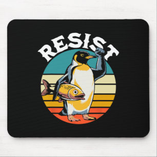 Penguin Flippers Up Resist Funny Penguins Against Mouse Pad