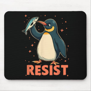 Penguin Flippers Up Resist Funny Penguins Against Mouse Pad