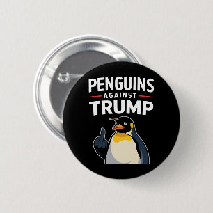 Penguin Flippers Up Resist Penguins Against Trump 6 Cm Round Badge
