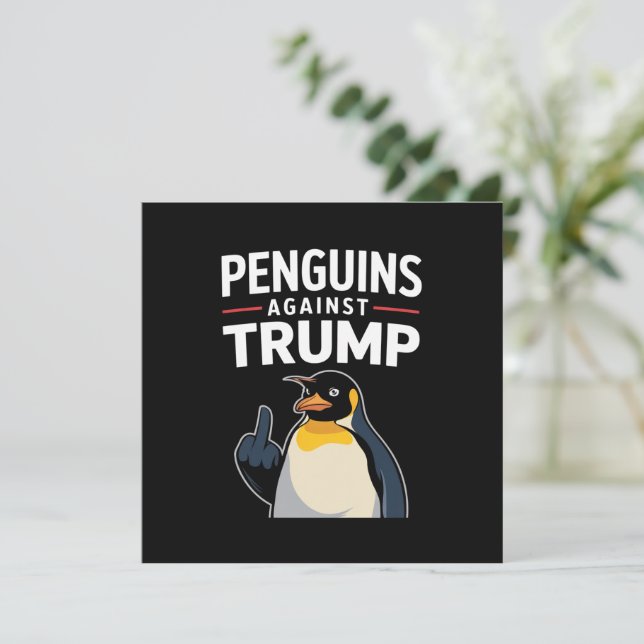 Penguin Flippers Up Resist Penguins Against Trump Invitation (Standing Front)