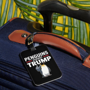 Penguin Flippers Up Resist Penguins Against Trump Luggage Tag