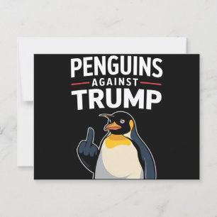 Penguin Flippers Up Resist Penguins Against Trump Postcard
