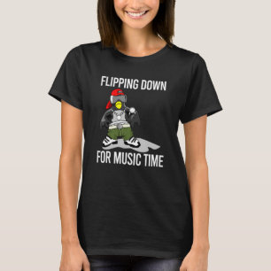 Penguin Flipping Down For Music Time Rock And Roll T-Shirt