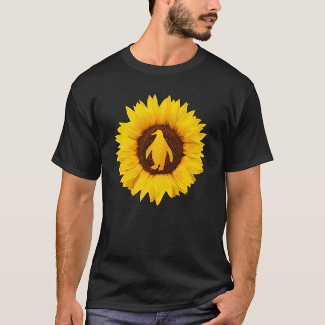 Penguin For Women Men Bird Animal Sunflower Lover T-Shirt (Front)