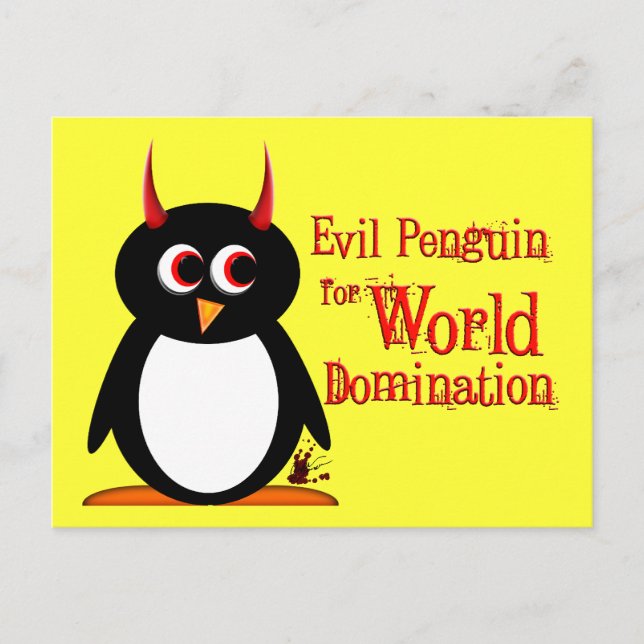 Penguin for World Domination Postcard (Front)