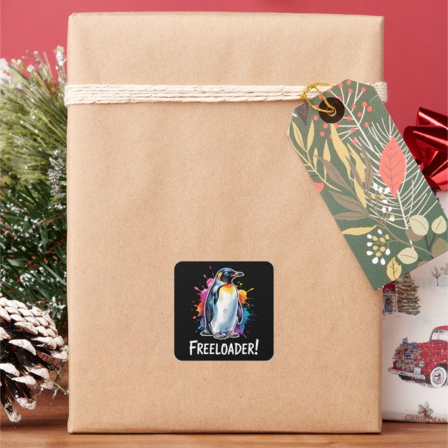 Penguin Freeloader Resist Politics Square Sticker (Holiday)