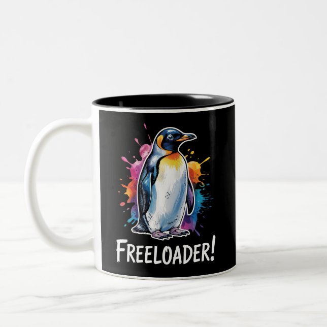 Penguin Freeloader Resist Politics Two-Tone Coffee Mug (Left)
