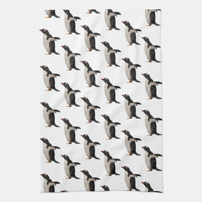 Penguin Frenzy Kitchen Towel (Vertical)