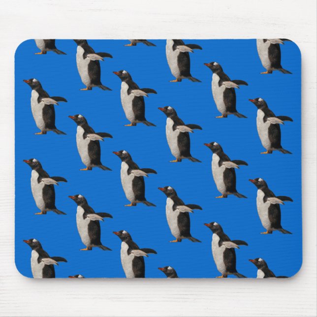 Penguin Frenzy Mousemat (Blue) (Front)