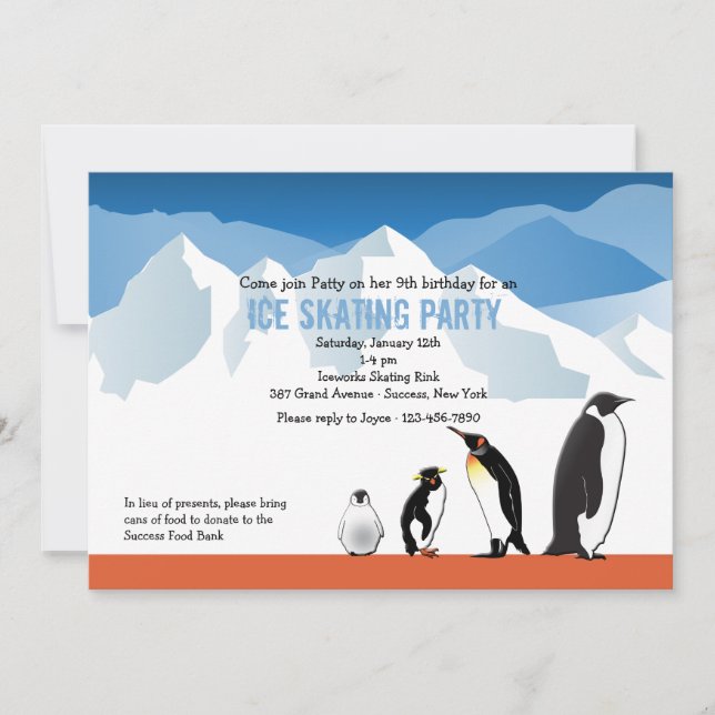 Penguin Friends Invitation (Front)