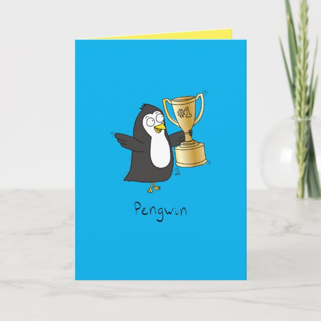 Penguin Funny Greeting Card (Front)