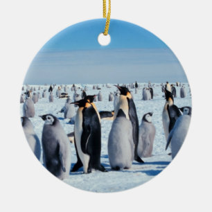 Penguin Gathering Ceramic Tree Decoration