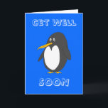 Penguin Get Well Soon Card<br><div class="desc">Get well soon card with cartoon penguin illustration</div>