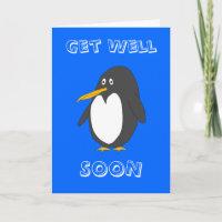 Penguin Get Well Soon Card