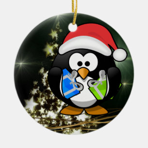 Penguin gifts ceramic tree decoration