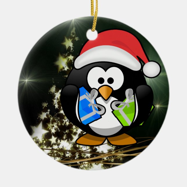 Penguin gifts ceramic tree decoration (Front)