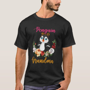 Penguin Grandma Floral Penguin Bow Tie Lover Mothe T-Shirt
