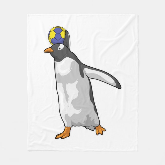 Penguin Handball player Handball Fleece Blanket (Front)