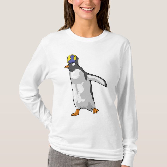 Penguin Handball player Handball T-Shirt (Front)