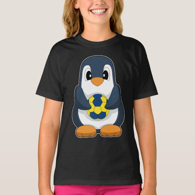 Penguin Handball player Handball T-Shirt (Front)