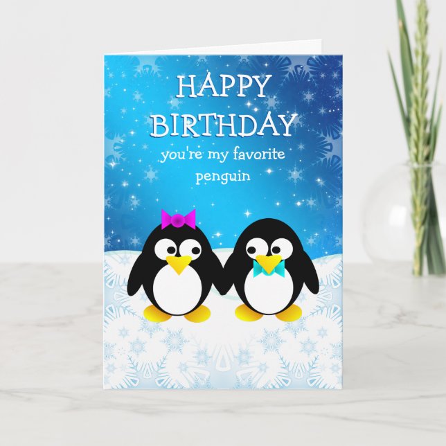 Penguin Happy Birthday Card (Front)