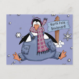 Penguin Happy Holidays Holiday Postcard