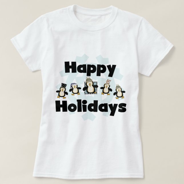 Penguin Happy Holidays Tshirts and Gifts (Design Front)